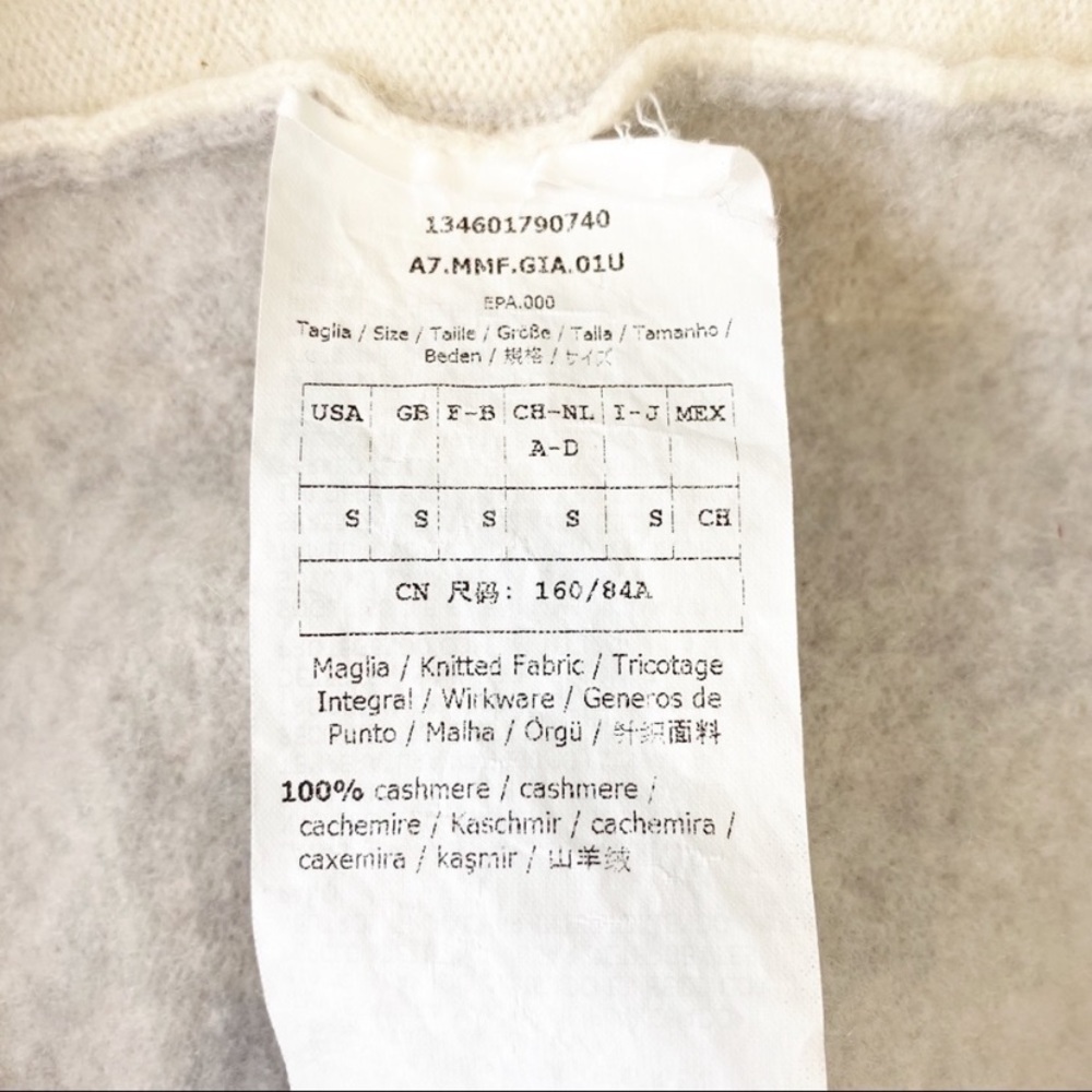 MaxMara 100% Cashmere Cardigan Sweater Womens Size Small Gray Cream Pockets - Picture 4 of 4